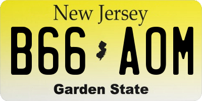 NJ license plate B66AOM