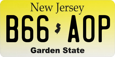 NJ license plate B66AOP