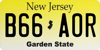 NJ license plate B66AOR