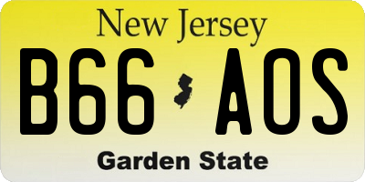 NJ license plate B66AOS