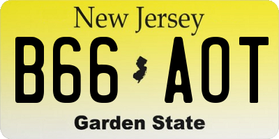 NJ license plate B66AOT