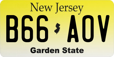 NJ license plate B66AOV