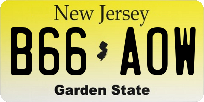 NJ license plate B66AOW