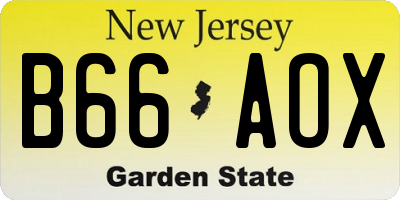 NJ license plate B66AOX