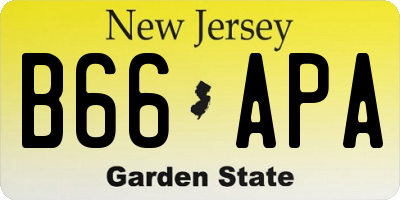 NJ license plate B66APA