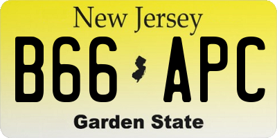 NJ license plate B66APC