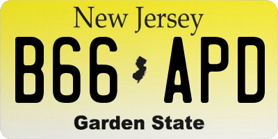 NJ license plate B66APD
