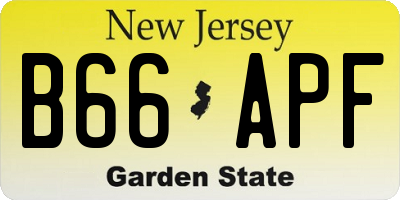 NJ license plate B66APF