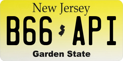 NJ license plate B66API