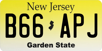 NJ license plate B66APJ
