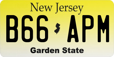 NJ license plate B66APM