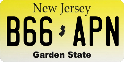 NJ license plate B66APN