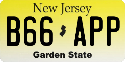 NJ license plate B66APP