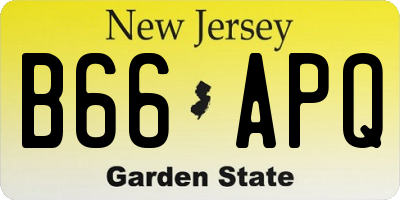 NJ license plate B66APQ