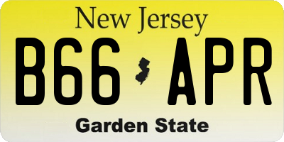 NJ license plate B66APR