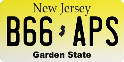 NJ license plate B66APS