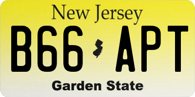 NJ license plate B66APT