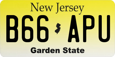 NJ license plate B66APU