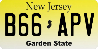 NJ license plate B66APV