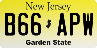 NJ license plate B66APW