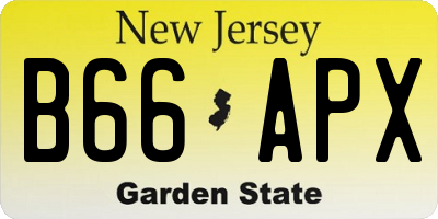 NJ license plate B66APX