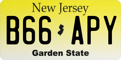 NJ license plate B66APY