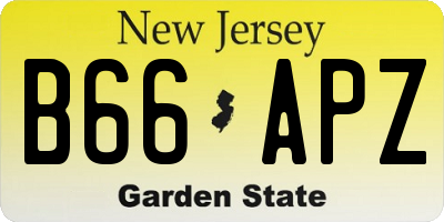 NJ license plate B66APZ