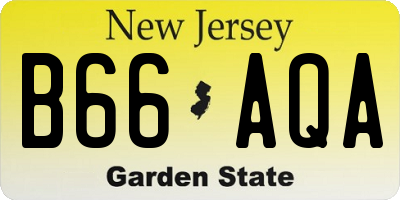 NJ license plate B66AQA