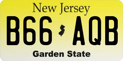 NJ license plate B66AQB
