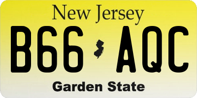 NJ license plate B66AQC