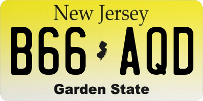 NJ license plate B66AQD