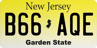 NJ license plate B66AQE
