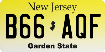 NJ license plate B66AQF