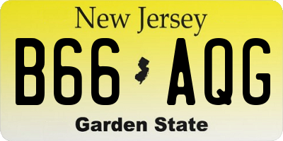 NJ license plate B66AQG