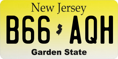 NJ license plate B66AQH