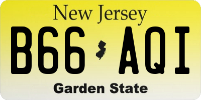 NJ license plate B66AQI