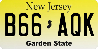 NJ license plate B66AQK
