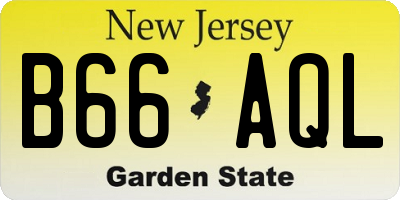 NJ license plate B66AQL