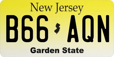 NJ license plate B66AQN