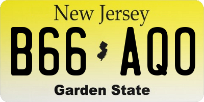 NJ license plate B66AQO