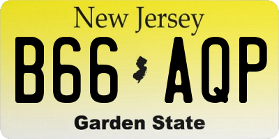 NJ license plate B66AQP