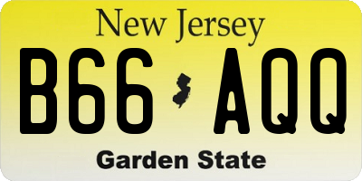 NJ license plate B66AQQ