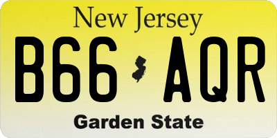NJ license plate B66AQR