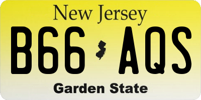NJ license plate B66AQS