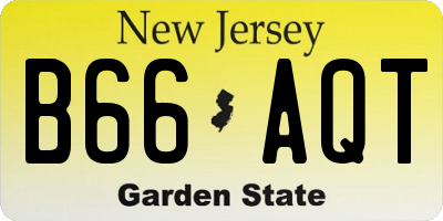 NJ license plate B66AQT