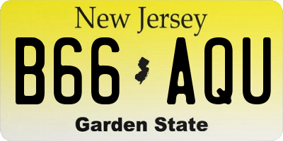 NJ license plate B66AQU