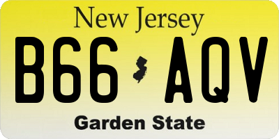 NJ license plate B66AQV