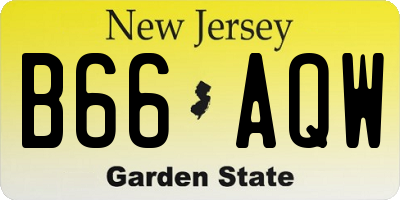 NJ license plate B66AQW
