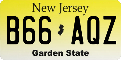 NJ license plate B66AQZ