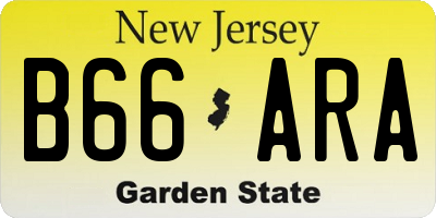 NJ license plate B66ARA